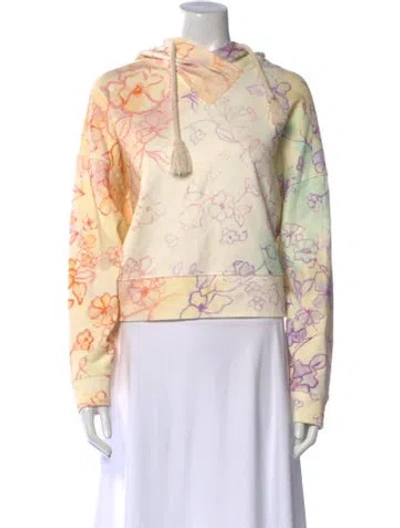 Pre-owned Forte Forte Floral Print Cowl Neck Sweatshirt In Neutral