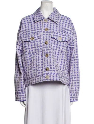 Pre-owned Forte Forte Floral Print Jacket In Purple