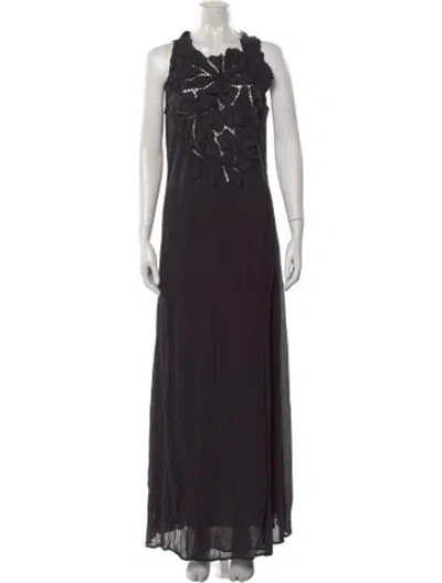 Pre-owned Forte Forte Floral Print Long Dress In Blue
