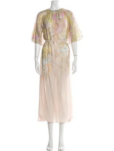 Pre-owned Forte Forte Floral Print Long Dress In Multicolor