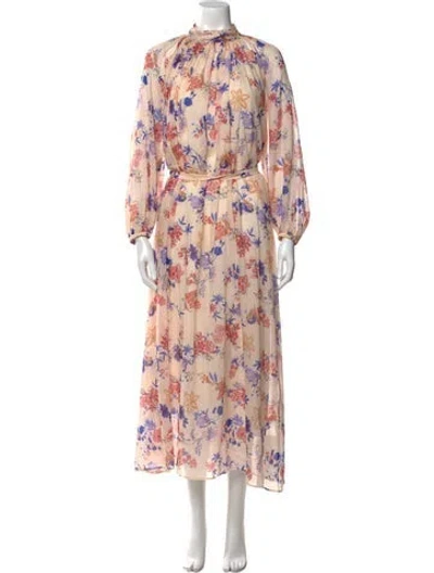 Pre-owned Forte Forte Floral Print Long Dress In Neutral