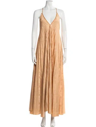 Pre-owned Forte Forte Floral Print Long Dress In Orange
