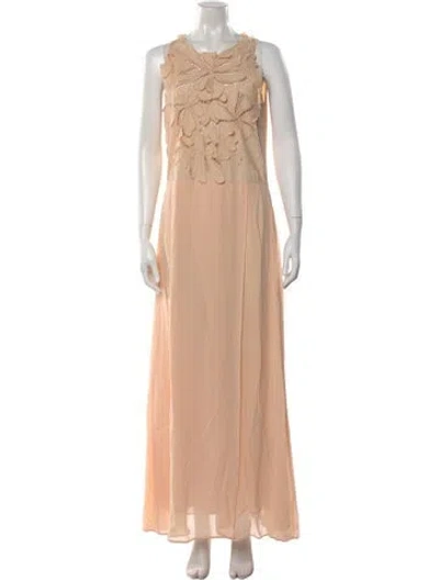 Pre-owned Forte Forte Floral Print Long Dress In Pink
