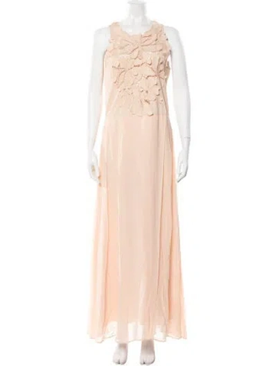 Pre-owned Forte Forte Floral Print Long Dress In Pink