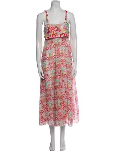 Pre-owned Forte Forte Floral Print Long Dress In White
