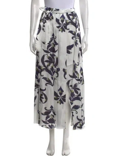 Pre-owned Forte Forte Floral Print Long Skirt In Blue