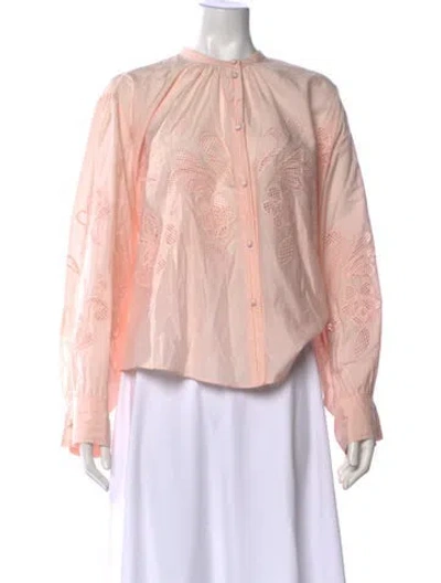 Pre-owned Forte Forte Floral Print Long Sleeve Blouse In Pink