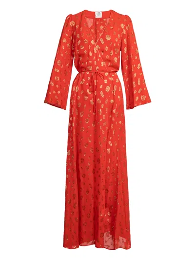Forte Forte Floral-print Maxi Dress In Red