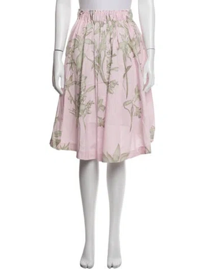 Pre-owned Forte Forte Floral Print Midi Length Skirt In Purple