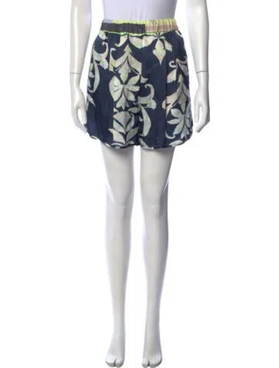 Pre-owned Forte Forte Floral Print Mini Shorts In Gray