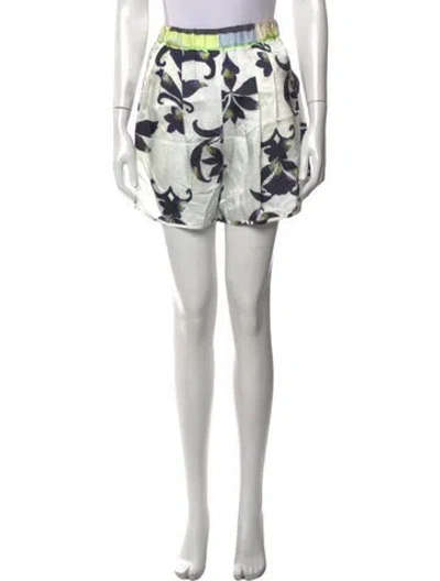 Pre-owned Forte Forte Floral Print Mini Shorts W/ Tags In White