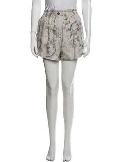 Pre-owned Forte Forte Floral Print Mini Shorts In White