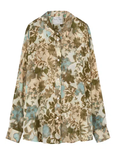 Forte Forte Floral-print Shirt In Brown