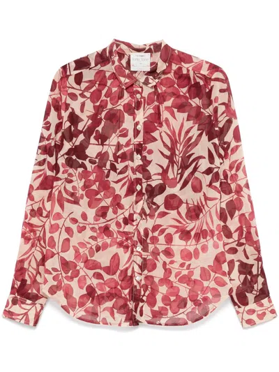 Forte Forte Floral-print Shirt In Bianco E Rosso