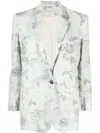 Forte Forte Floral-print Single-breasted Blazer In Neutrals