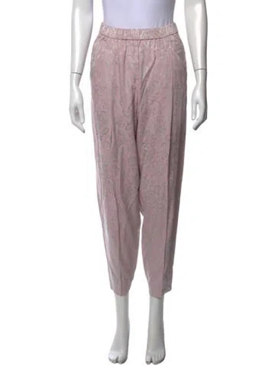 Pre-owned Forte Forte Floral Print Straight Leg Pants In Purple