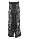 Forte Forte Wide-leg Trousers With Botanical Embroidery In Blue