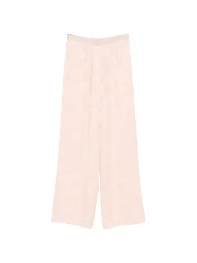 Forte Forte Floral-print Trousers In Pink