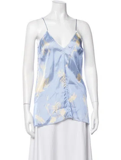Pre-owned Forte Forte Floral Print V-neck Top In Multi