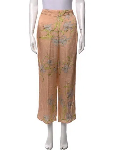 Pre-owned Forte Forte Floral Print Wide Leg Pants In Orange