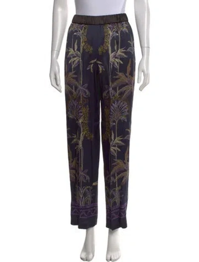 Pre-owned Forte Forte Floral Print Wide Leg Pants W/ Tags In Blue