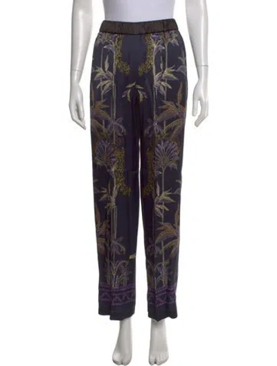 Pre-owned Forte Forte Floral Print Wide Leg Pants W/ Tags In Blue