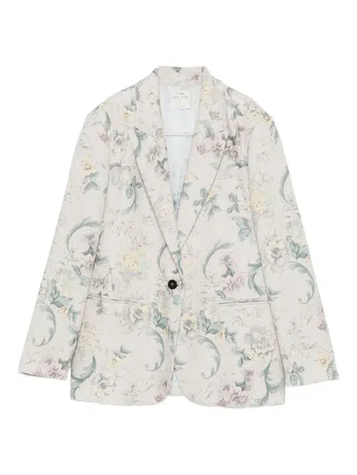 Forte Forte Floral Single-button Blazer In Neutral