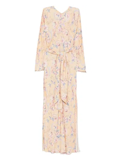 Forte Forte Floral Tie Maxi Dress In Pink