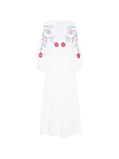 Forte Forte Floral-embroidered Cotton Maxi Dress In White