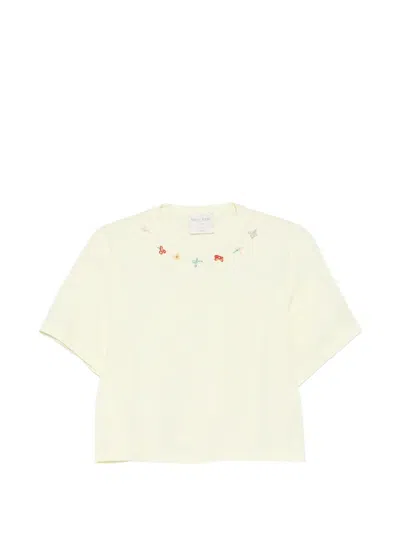 Forte Forte Floral-embroidered T-shirt In White