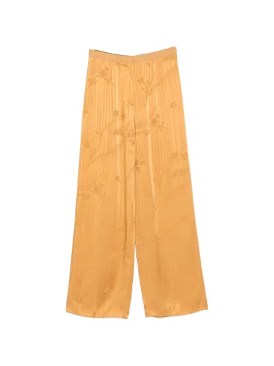 Forte Forte Floral-jacquard Trousers In Orange