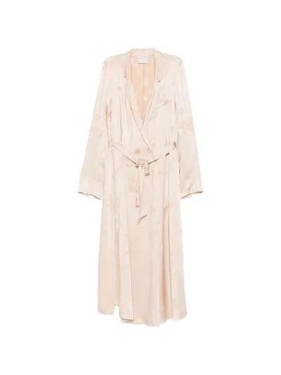 Forte Forte Floral-jacquard Wrap Midi Dress In Neutral