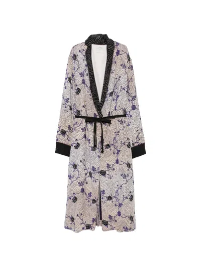 Forte Forte Cherry Blossom Long Coat In Multi