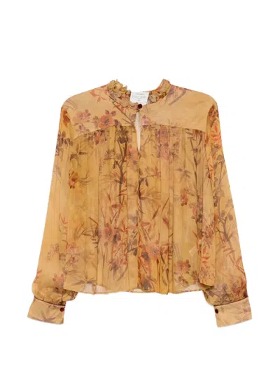 Forte Forte Floral-print Ruffled Blouse In Yellow