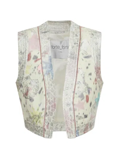 Forte Forte Floral-print Sleeveless Waistcoat In Multi