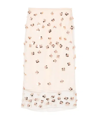 FORTE FORTE FLOWER-DETAIL MIDI SKIRT