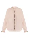 Forte Forte Flower-embellished Shirt In Pink