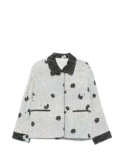 Forte Forte Flower-embroidery Jacket In Brown