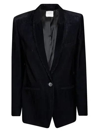 Forte Forte Fluid Chic Velvet Essential Jacket In Blue