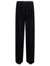 Forte Forte Fluid Chic Velvet Low Waist Pants In Black