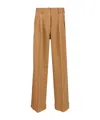 Forte Forte Fluid Cotton Bull Low Pants In Brown
