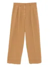 Forte Forte Fluid Cotton Bull Sartorial Low Waist Pants In Brown