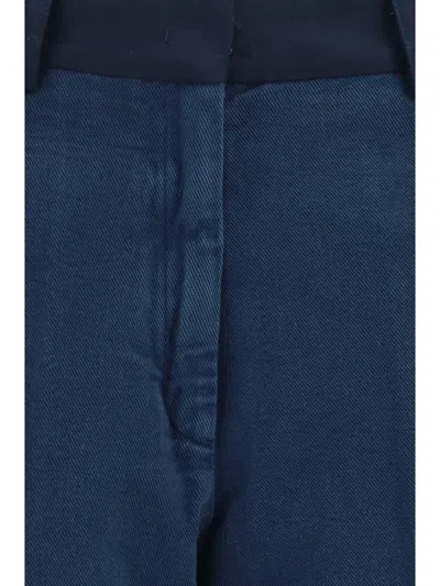 Forte Forte Fluid Cotton Chino Trousers In Navy