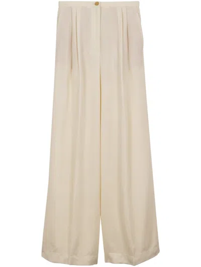 Forte Forte Fluid Velvet Low Waist Trousers In Brown