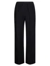 Forte Forte Fluid Velvet Wide-leg Pants With Elastic Waistband And Side Pockets In Black