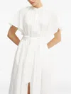 Forte Forte Flutter-sleeve Belted Maxi Dress In White