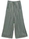 Forte Forte Printed Ecoviscose Satin Relaxed Palazzo Pants In Green