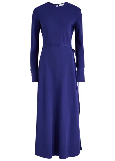 Forte Forte Forte_forte Belted Side-split Midi Dress In Blue