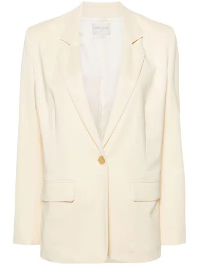 Forte Forte Notched-lapels Single-breasted Blazer In Beige