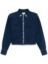 Forte Forte Cotton Denim Calvary Cropped Shirt In Blue